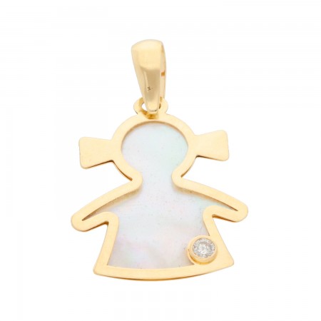 "Girl" pendant in 14K 0.04 gr