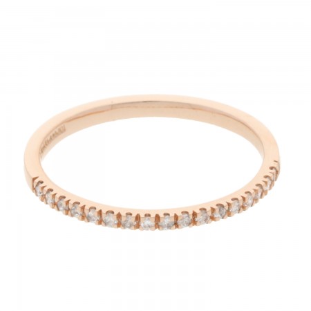 Thin band ring in rose gold 14K 0.26 ct