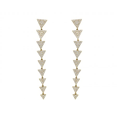 Long luxury diamond earrings 1.12 ct