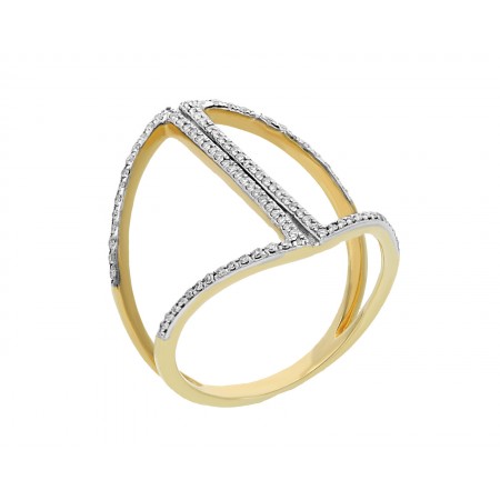 Anillo en Oro amarillo de estilo contemporáneo de 14K