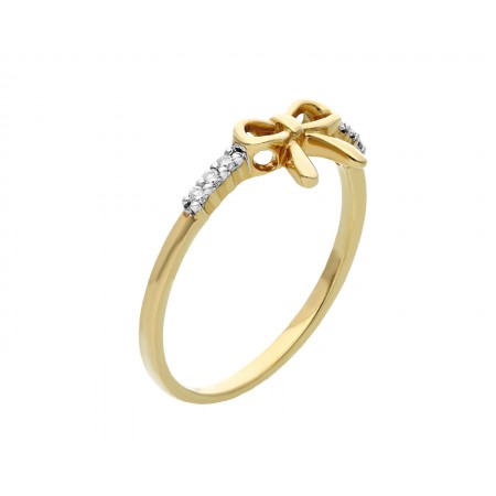 Diamond ring in 14k with a beautiful bow design