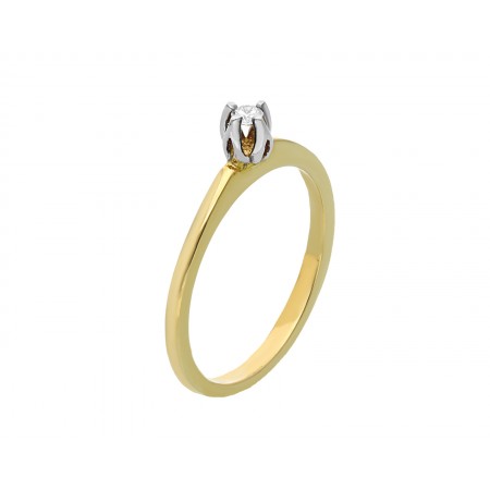 Anillo solitario en Oro amarillo de 14K 1.68 gr