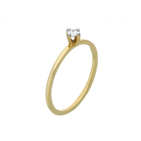 Anillo solitario en Oro amarillo 14K de 1.07 gr de 0.09 ct