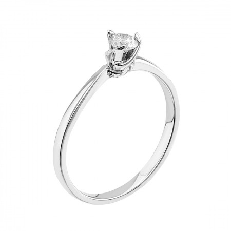 Anillo solitario en 14k de 0.16 ct