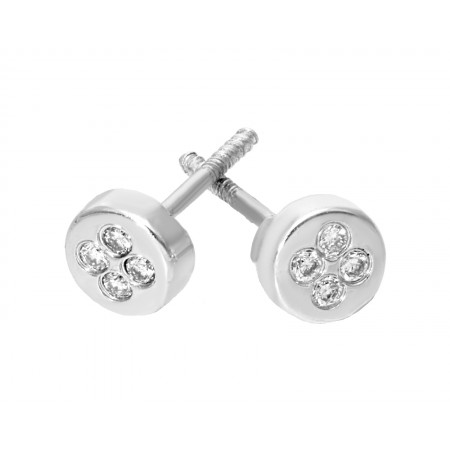 Broqueles para bebé de 14k con diamantes 0.02 ct