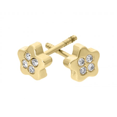 Diamond star stud earrings set in 14k