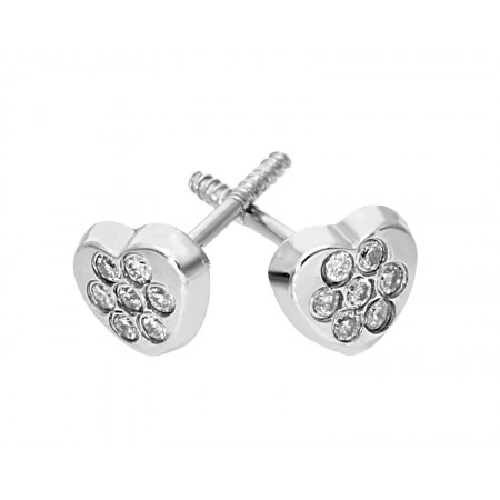 Heart-shaped diamond stud earrings 0.07 ct
