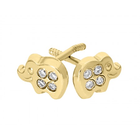 Diamond elephant stud earrings  0.04 ct