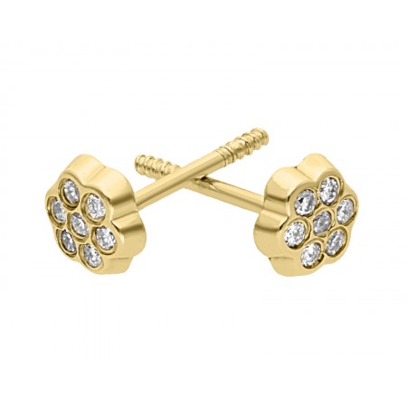 Heart-shaped stud earrings in 14K 0.04 ct