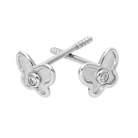 Butterfly diamond stud earrings 0.02 ct