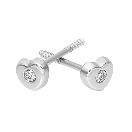 Diamond Heart-shaped Stud earrings 0.02 ct