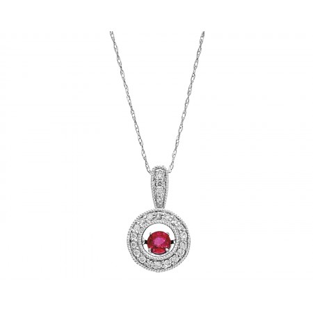 Diamond Pendant with a beautiful rubie stone