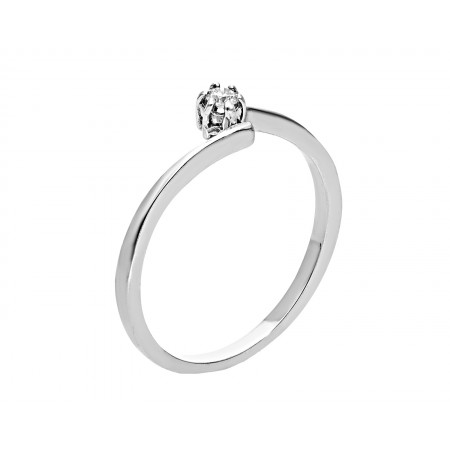 Anillo solitario en Oro blanco de 0.05 ct