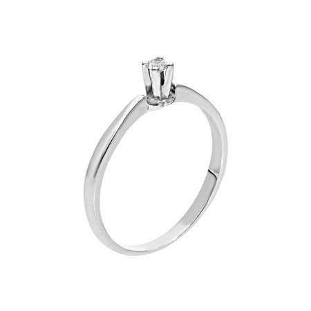 Anillo de solitario en 14K con 0.05 ct