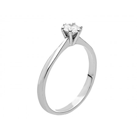 Anillo solitario en oro blanco de 0.35 ct
