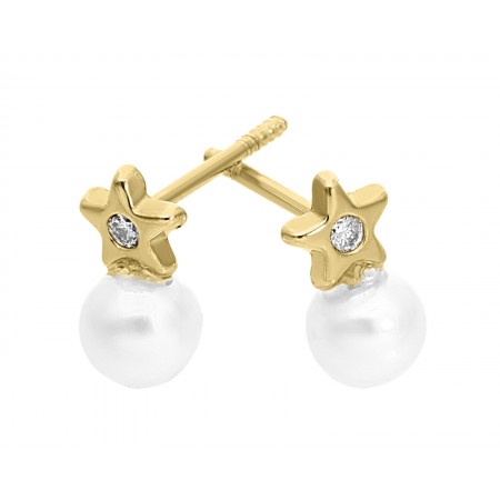 Diamond stud earrings for girl in 14K
