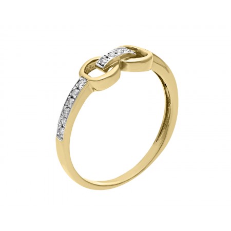 Anillo Fancy de diamantes en Oro amarillo de 14K 0.12 ct