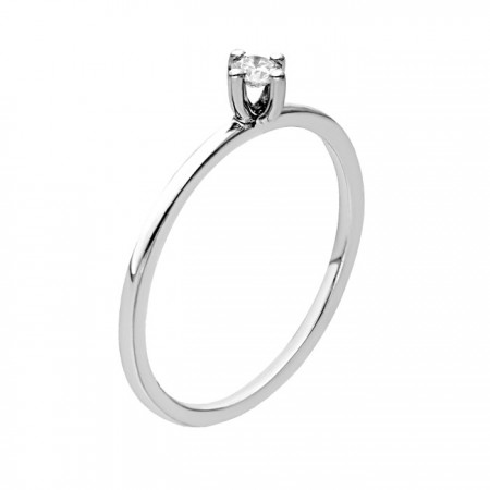 Anillo solitario en 14K de 1.20 gr con diamante de 0.09 ct
