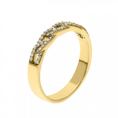 Stylish diamond link band ring 0.22 ct