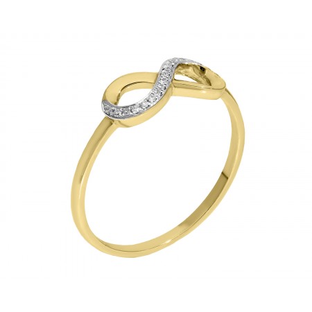 Anillo fancy de diseño infinito en 14k