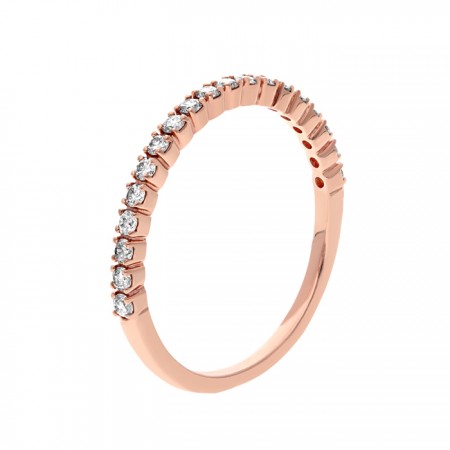 Rose gold band ring with diamonds 0.12 ct