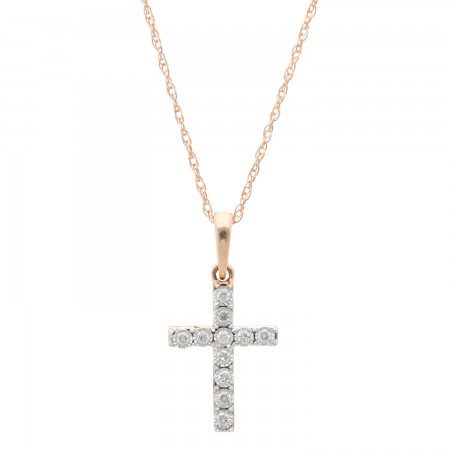 Gargantilla con cruz de diamantes 0.08 ct