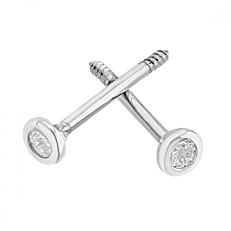 Baby stud earrings 0.08 ct in 18K