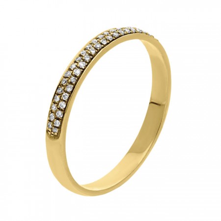 Diamond band ring with diamonds in 14K