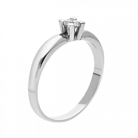 Solitario en oro blanco con diamante de 0.20 ct