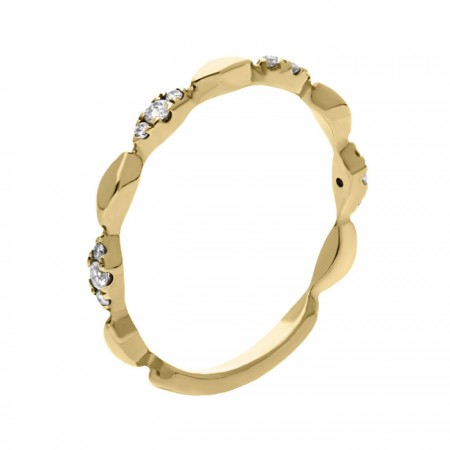 Diamond rose gold Band ring in 14K 0.14 ct