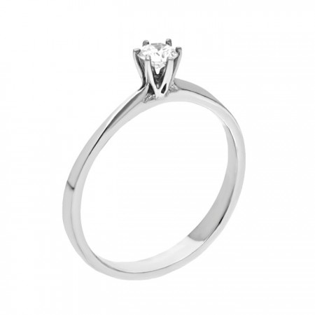 Solitario en oro blanco de 14k