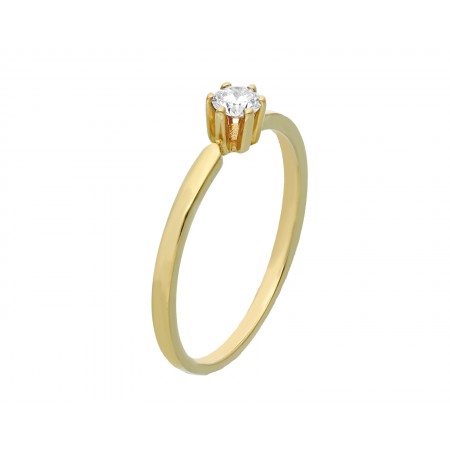 Solitaire diamond ring 14K