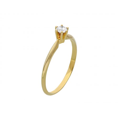 Solitaire diamond ring in 14K