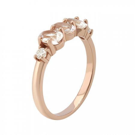 Fancy morganite stone band ring