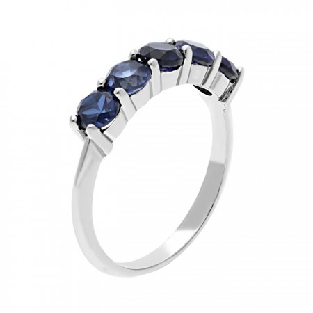 Sapphire band ring in 14K