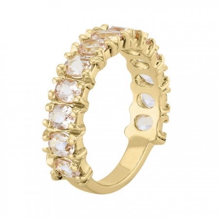 Stunning band ring with Morganite 1.83 ct