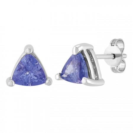 Tanzanite stud earrings in 14K