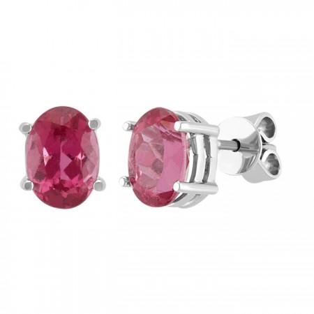 Aretes con turmalinas rosas