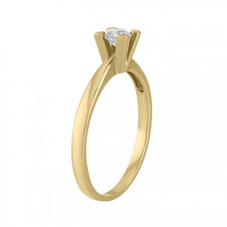 Solitario en oro amarillo de 14K