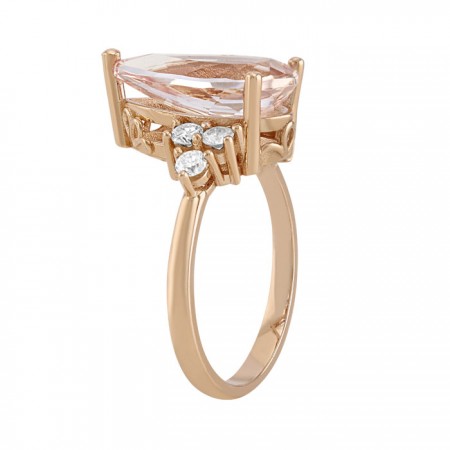 Natural morganite stone and diamond ring