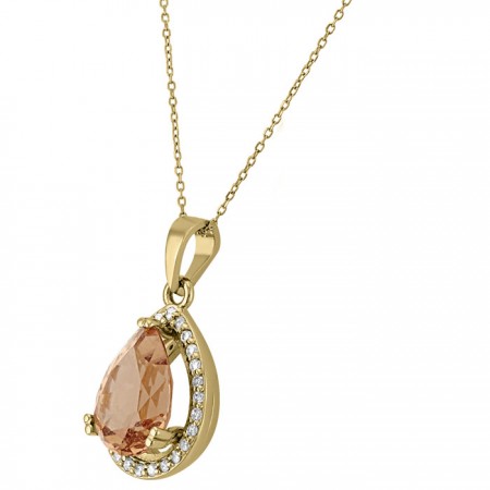 Topaz pendant with diamonds