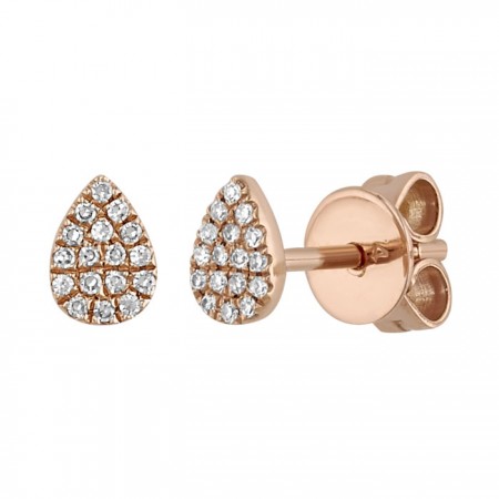 Rose gold diamond earrings in 14k