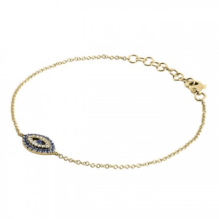 Turkish eye bracelet in 14K