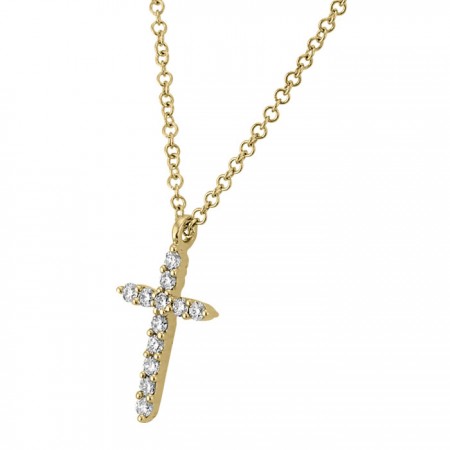 Diamond cross pendant in 14k