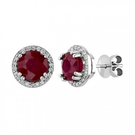 Rubie stone earrings in 14k