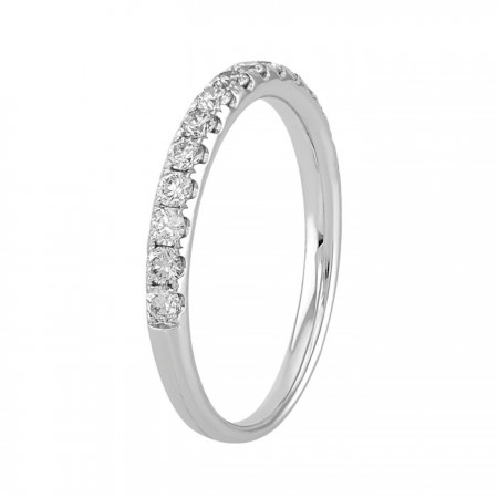 White gold diamond band ring in 14K