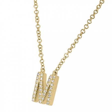 Gargantilla inicial "M" en oro amarillo 14K