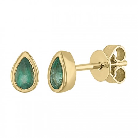 Natural Emerald stone stud earrings