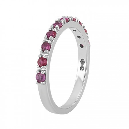 Rubie stone band ring in 14K