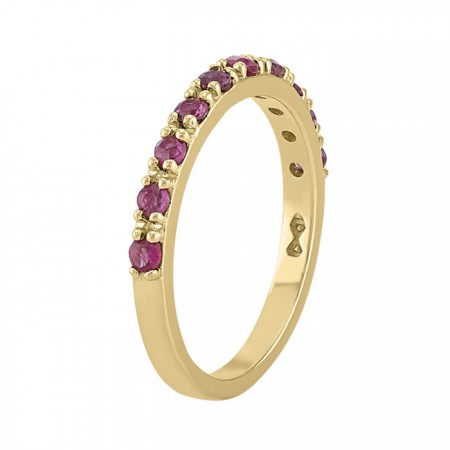 Rubie stone band ring in 14K